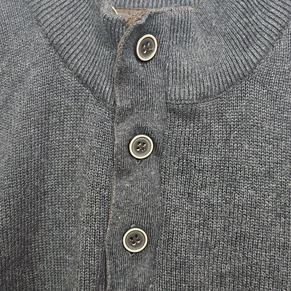 Fredrik Anderson Copenhagen Grey Half Zip Button Sweater XLarge